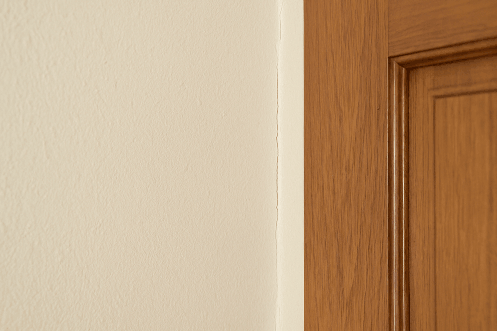 Microfissures verticales aux angles du bâtiment dues au RGA